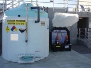 An H2O2 (Hydrogen Peroxide) treatment tank operated by WEA