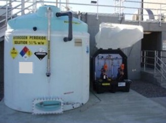 An H2O2 (Hydrogen Peroxide) treatment tank operated by WEA